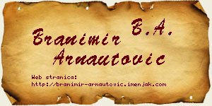 Branimir Arnautović vizit kartica